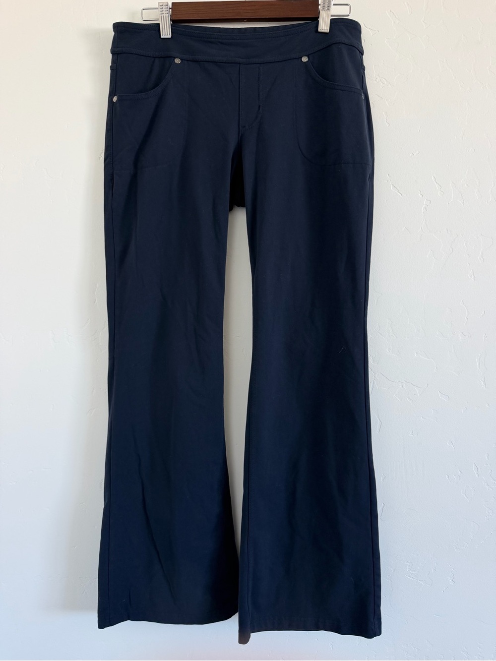 Athleta Bettona Classic Pants MP Medium Petite Navy Blue Straight Leg Stretch